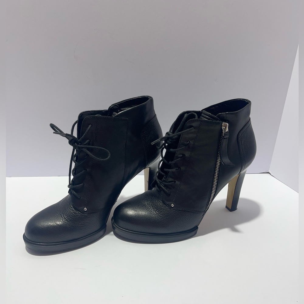 French Connection Beatrix Black Leather Booties size 10